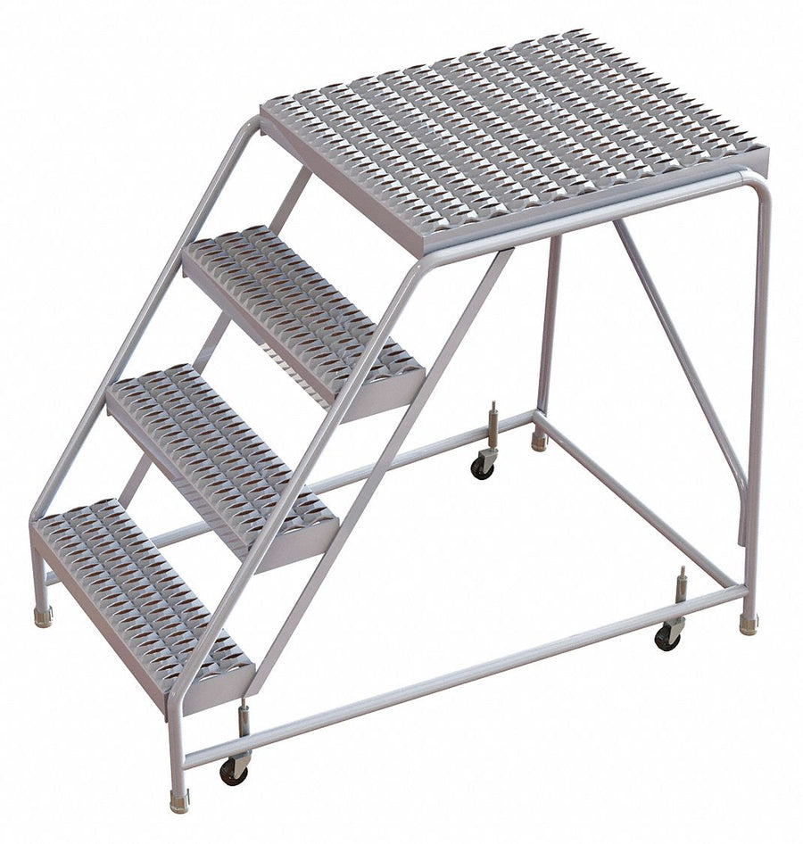 Rolling Ladder 4 Step Aluminum Serrated