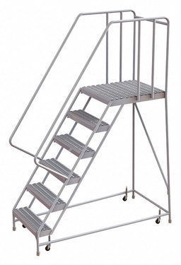 Rolling Ladder 6 Step Aluminum Serrated