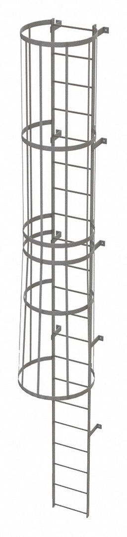 Fixed Ladder w/ Safety Cage Steel 20 ft.