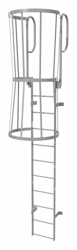 Fixed Ladder w/ Safety Cage Steel 10 ft.