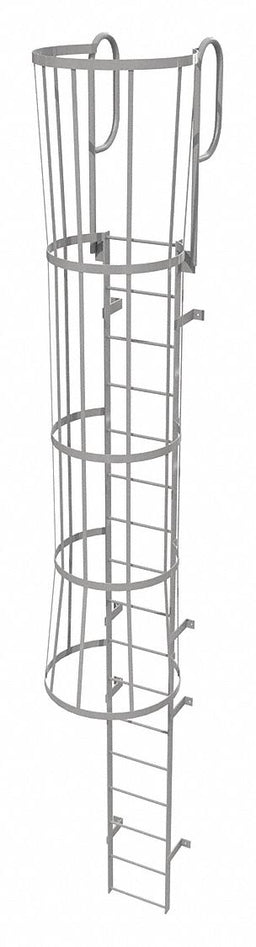 Fixed Ladder w/ Safety Cage Steel 16 ft.
