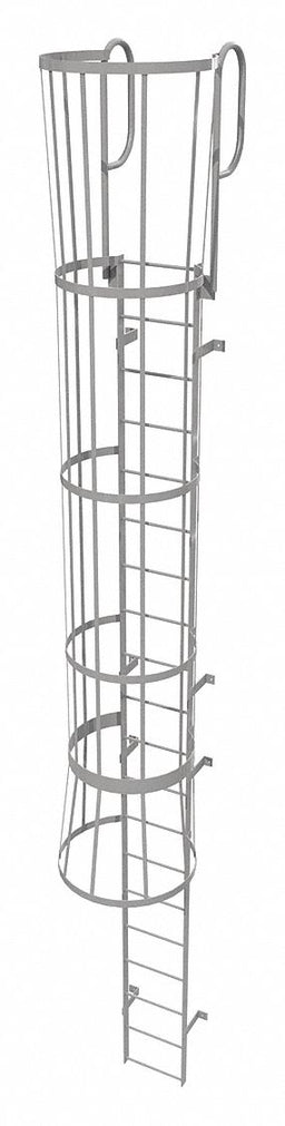 Fixed Ladder w/ Safety Cage Steel 19 ft.
