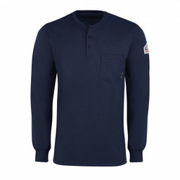 D1302 FR Lng Sleeve Henley Shirt Nvy XL Button