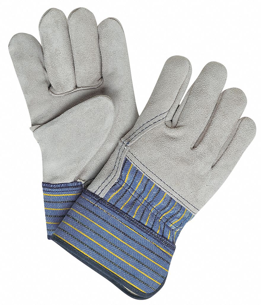 Leather Gloves Gray L PK12