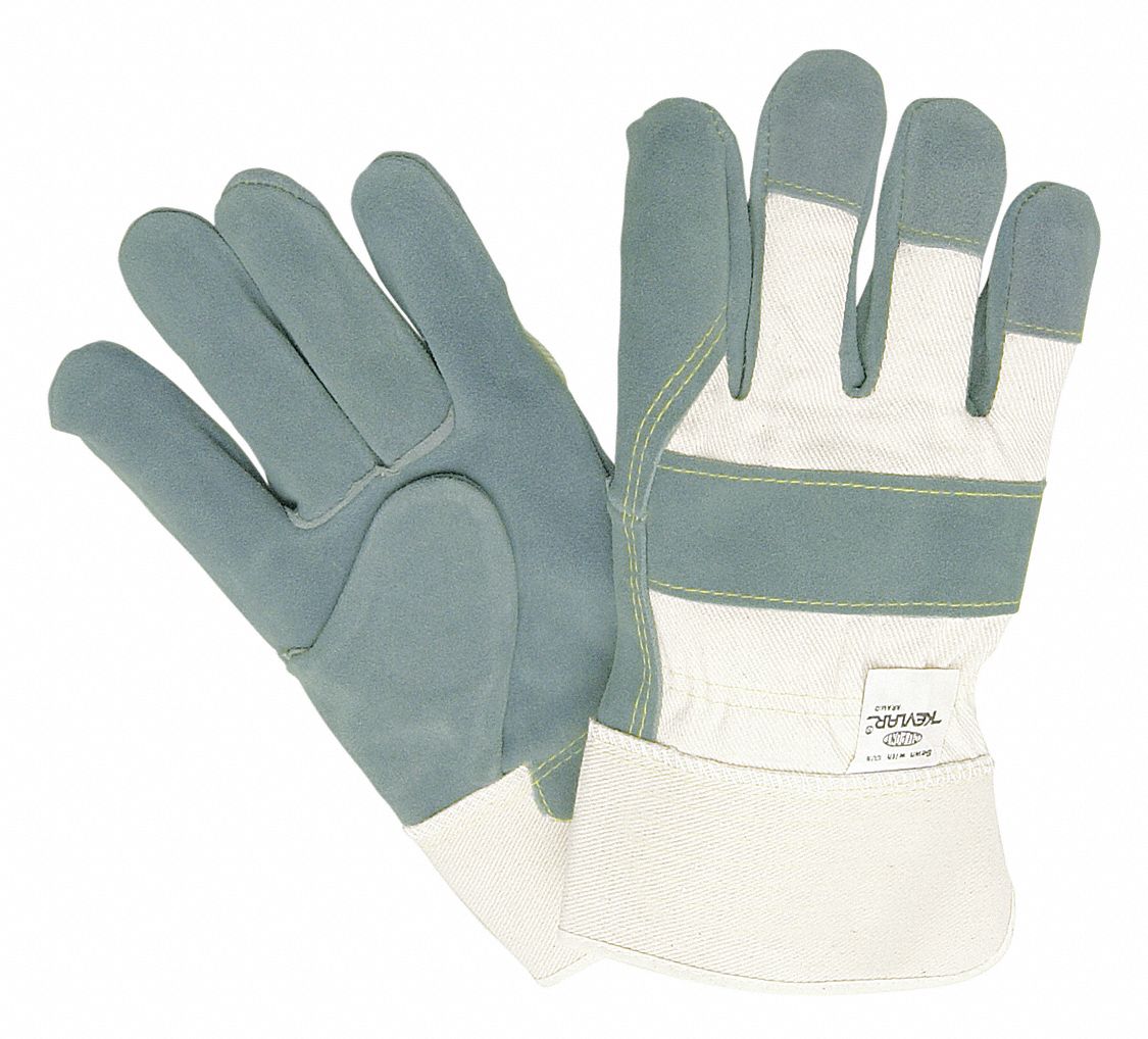 Leather Palm Wht Fabric Sewn XL PK12