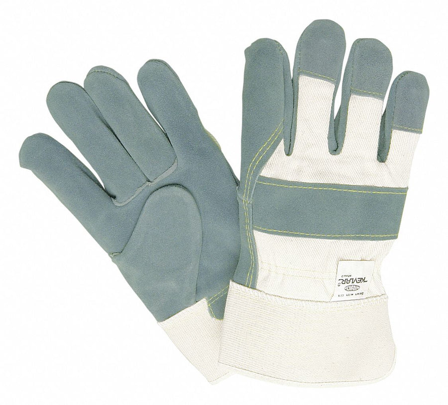 Leather Palm Wht Fabric Sewn XL PK12