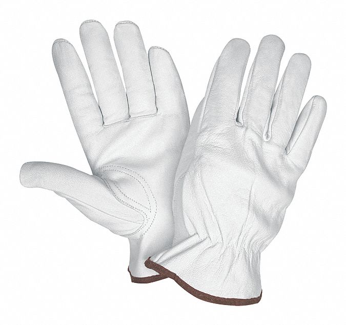J3549 Leather Gloves White XL PK12