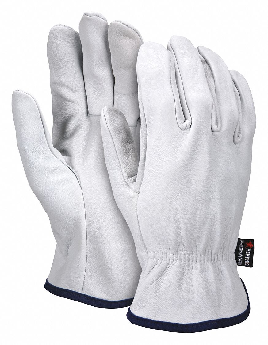 Leather Gloves White 2XL PK12