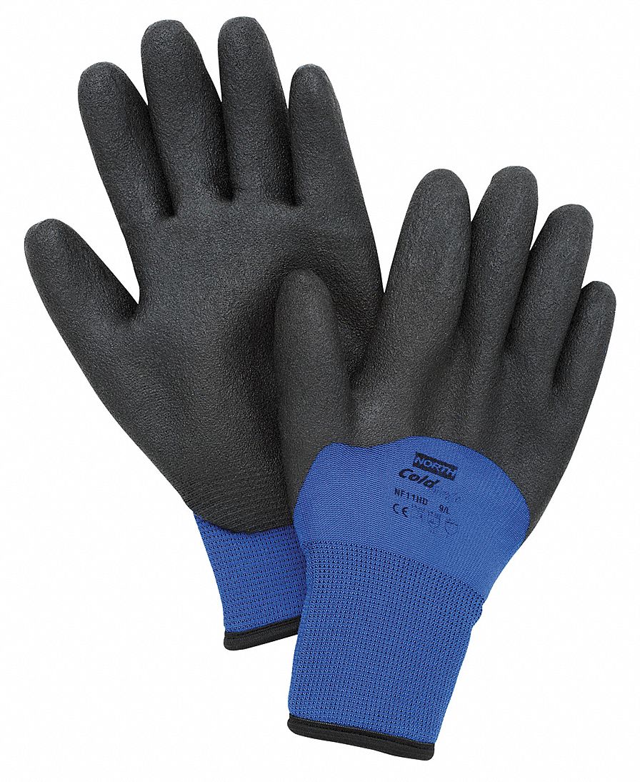 Cut Resist Gloves PVC Foam S Blk/Blue PR
