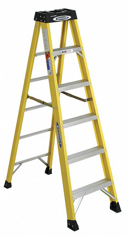 Stepladder Fiberglass 6 ft H 300 lb Cap