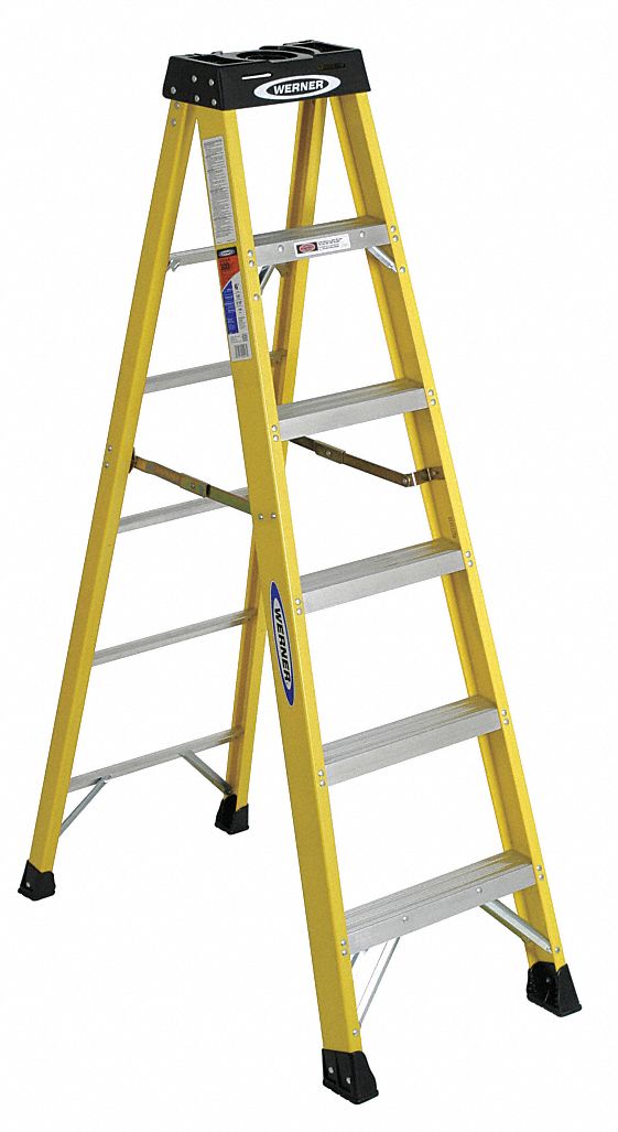 Stepladder Fiberglass 6 ft H 300 lb Cap