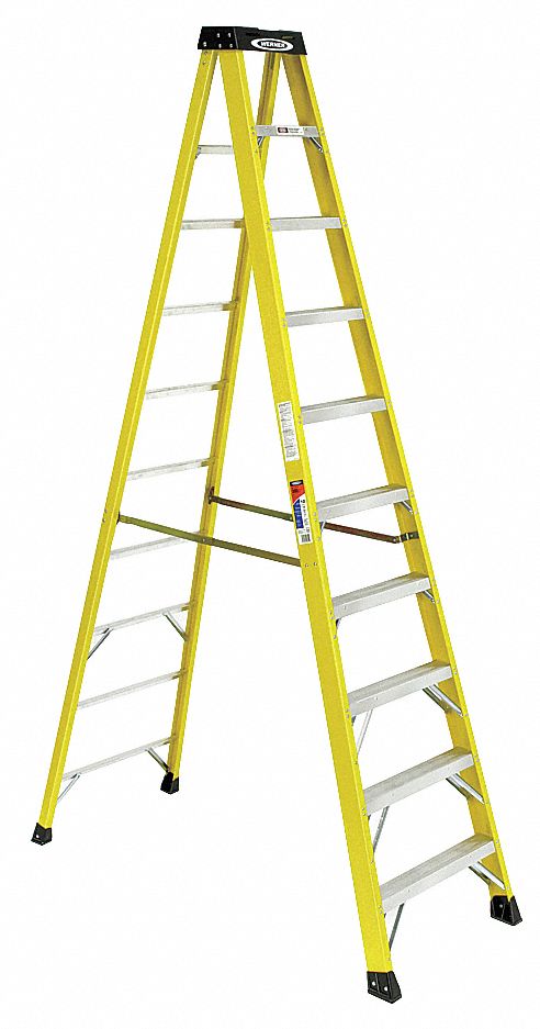 Stepladder Fiberglass 10 ft H 300 lb Cap