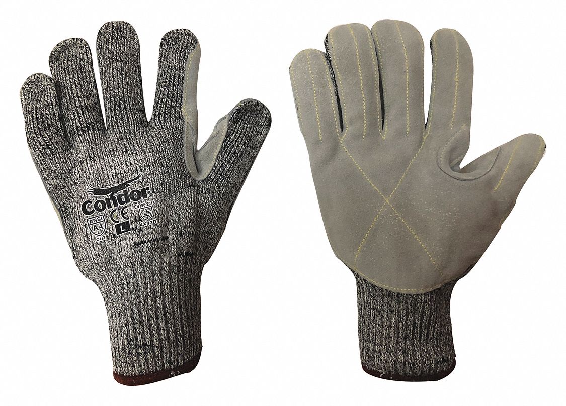 Leather Gloves Black/Yellow L PR