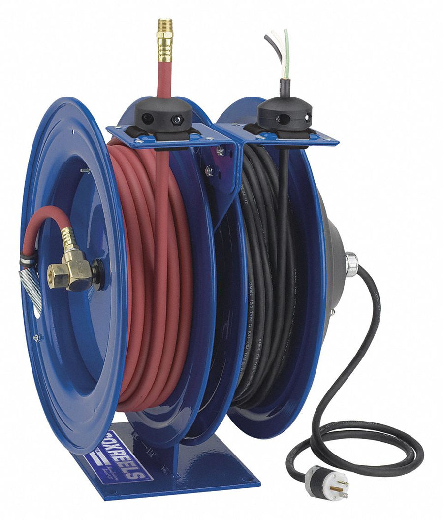 Dual Hose Reel Spring 3/8 in MNPT 50 ft