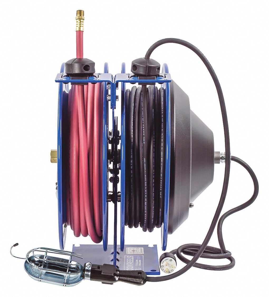 Dual Hose Reel Spring 3/8 in MNPT 50 ft