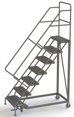 Rolling Ladder 7 Steps Serrated Tread
