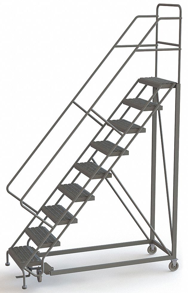 Rolling Ladder 9 Steps Serrated Tread