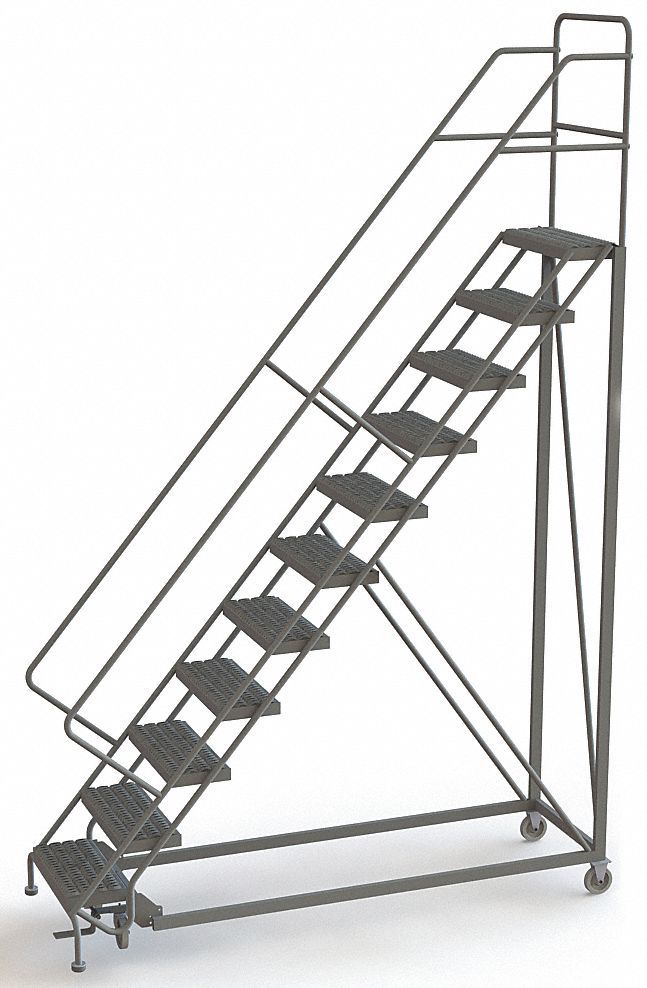 Rolling Ladder 11 Steps Serrated Tread