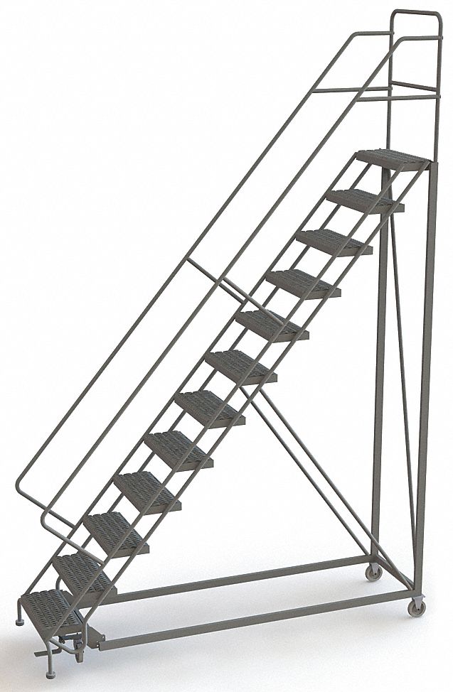 Rolling Ladder 12 Steps Serrated Tread
