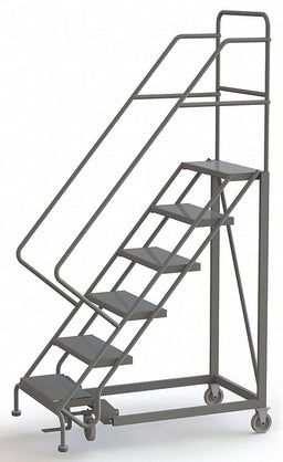 Rolling Ladder 6 Steps Perforated Tread