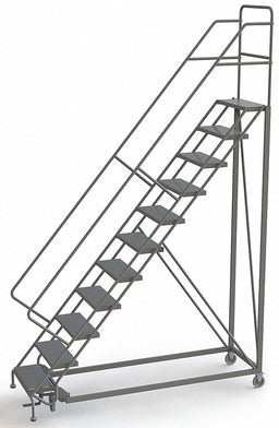 Rolling Ladder 11 Steps Perforated Tread