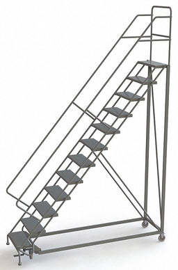 Rolling Ladder 12 Steps Perforated Tread
