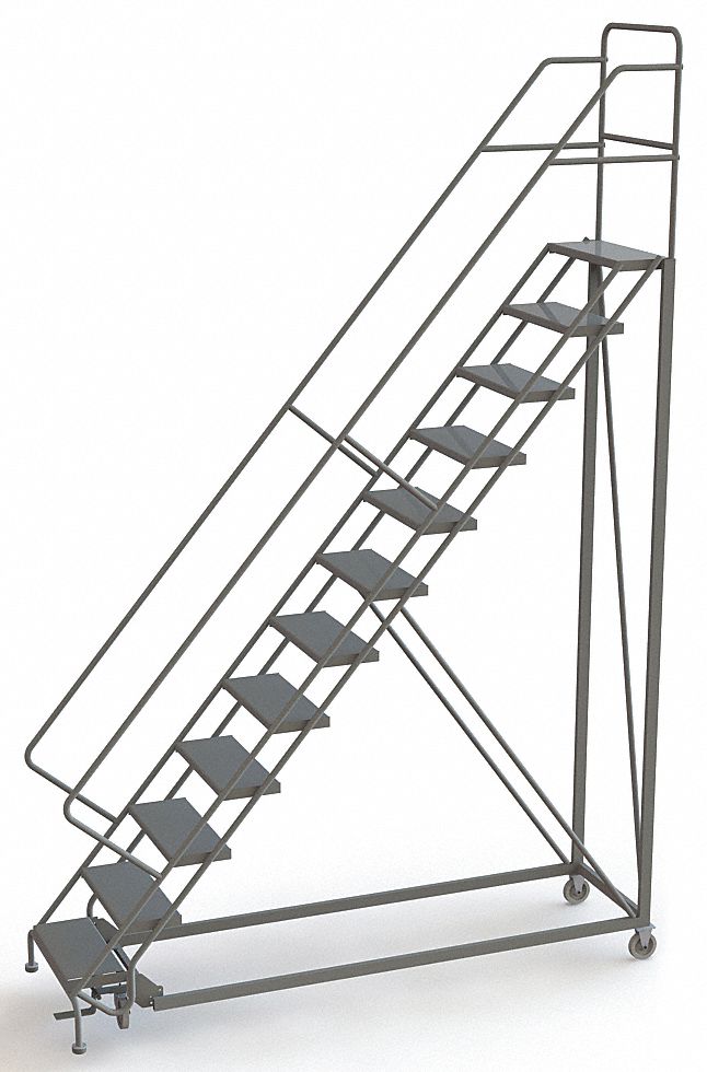 Rolling Ladder 12 Steps Perforated Tread