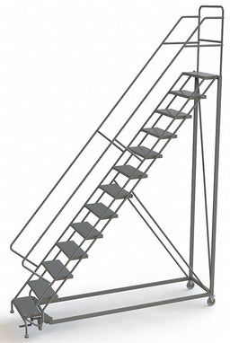 Rolling Ladder 13 Steps Perforated Tread