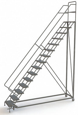 Rolling Ladder 15 Steps Perforated Tread