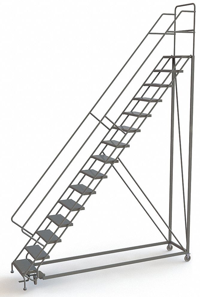 Rolling Ladder 15 Steps Perforated Tread