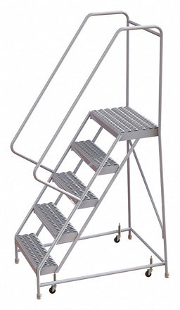 Rolling Ladder 5 Steps Serrated Tread