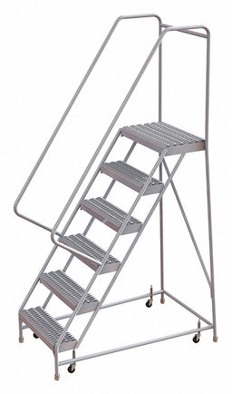 Rolling Ladder 6 Steps Serrated Tread