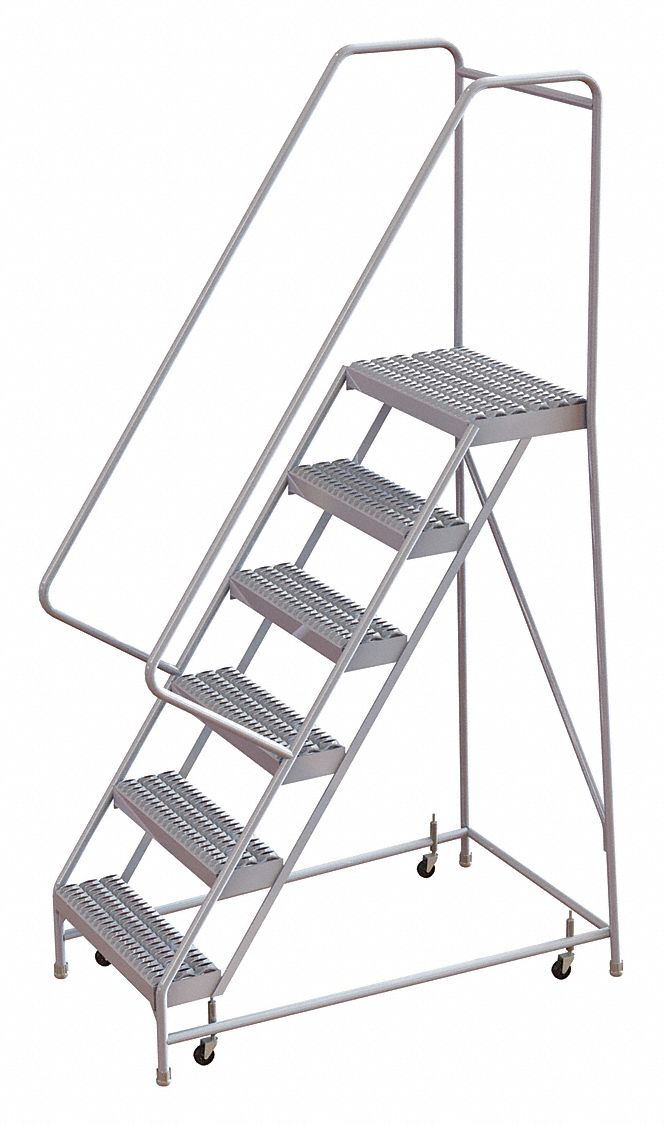 Rolling Ladder 6 Steps Serrated Tread
