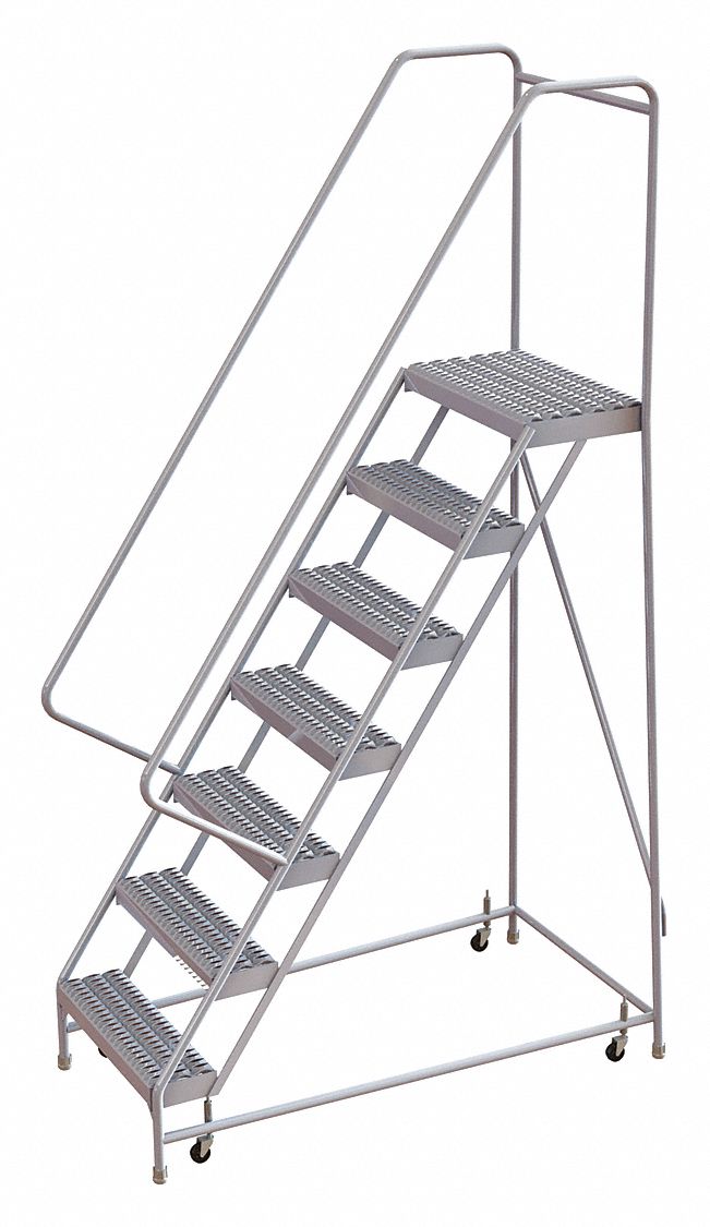 Rolling Ladder 7 Steps Serrated Tread