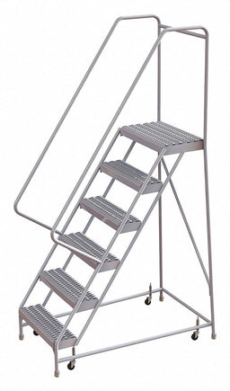 Rolling Ladder 6 Steps Serrated Tread