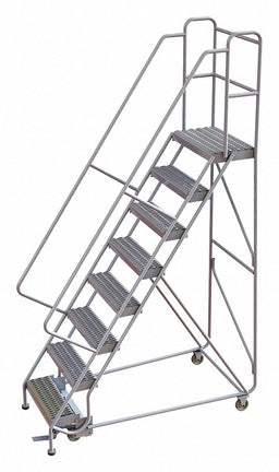 Rolling Ladder 8 Steps Serrated Tread