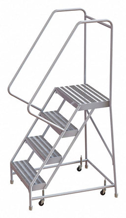 Rolling Ladder 4 Steps Serrated Tread