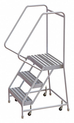 Rolling Ladder 3 Steps Ribbed Tread