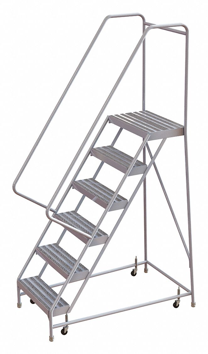 Rolling Ladder 6 Steps Ribbed Tread