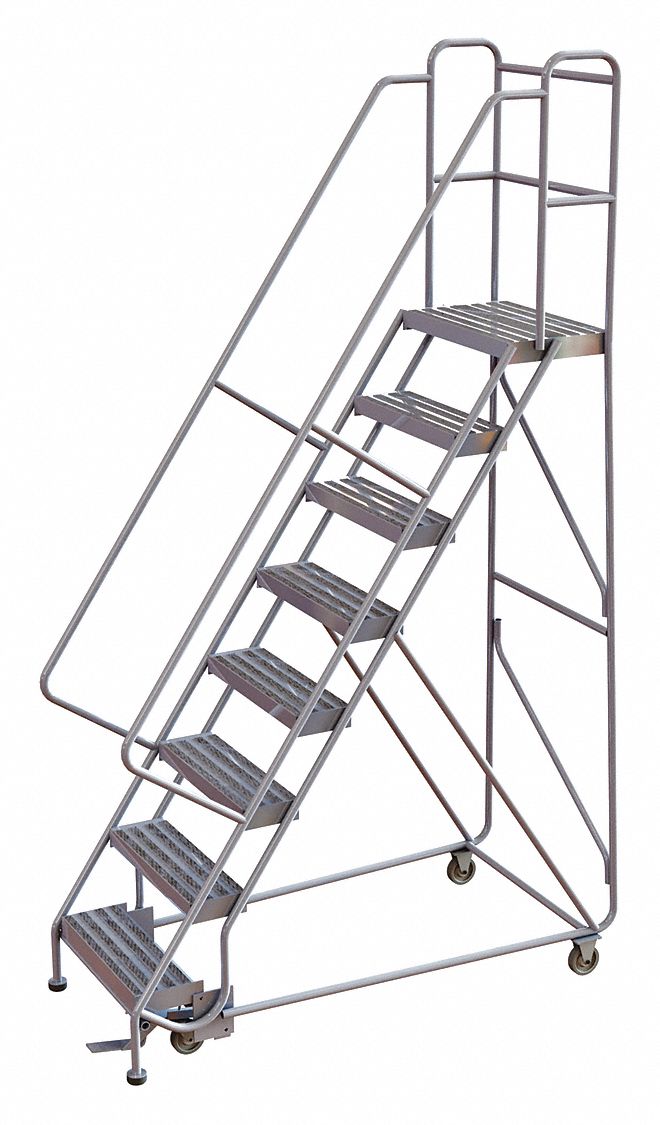 Rolling Ladder 8 Steps Serrated Tread