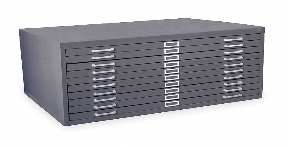 Flat File Cabinet 35 3/8x46 11/16 Gray