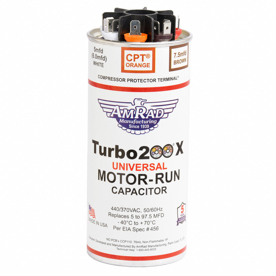 Motor Run Capacitor 5-97.5 MFD 5 1/4 H