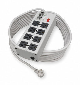 Surge Protector Strip 8 Outlet Gray