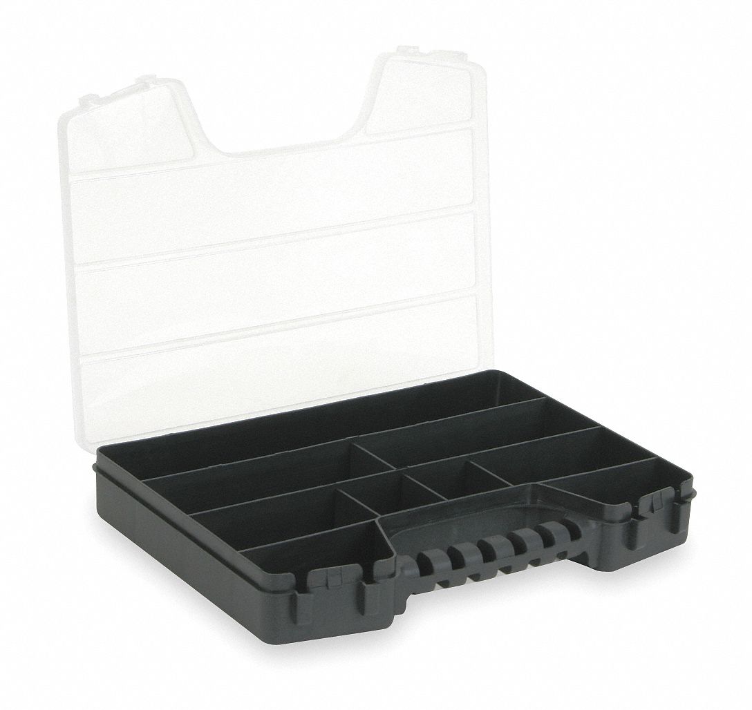Comprt Bx Dbl Latch Blk 2 7/32 in