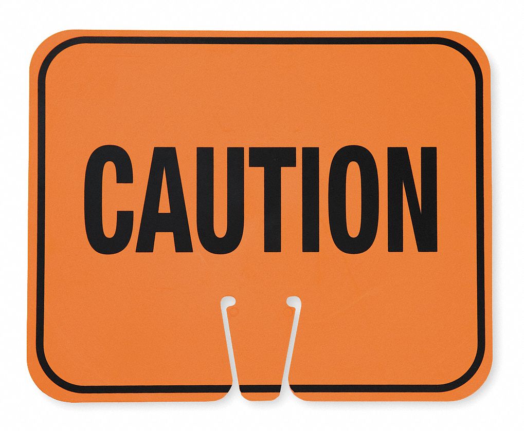 Traffic Cone Sign Orange/Black Caution