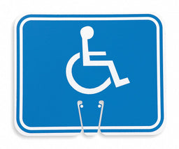 Traffic Cone Sign White/Blue Handicapped