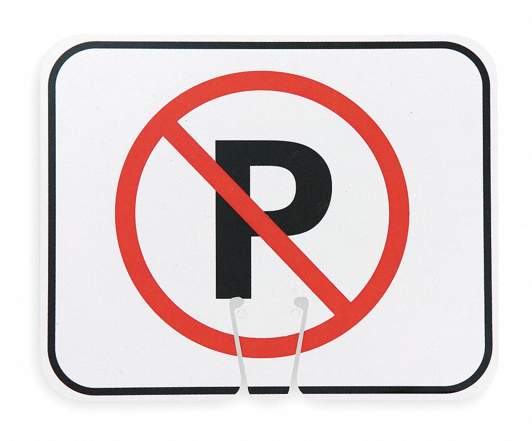 Traffic Cone Sign Blk/Red No Parking