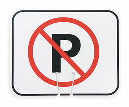 Traffic Cone Sign Blk/Red No Parking