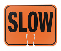 Traffic Cone Sign Blk/Orng Slow Traffic