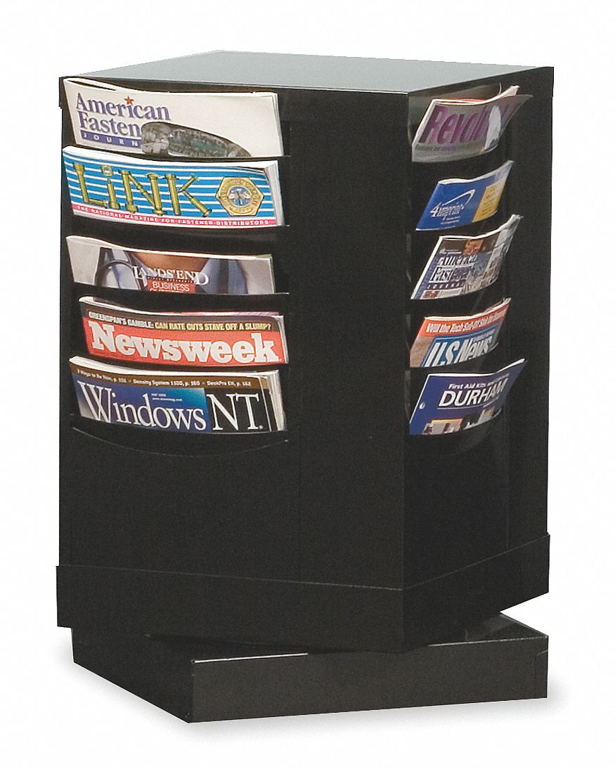 Rotating Literature Rack 23 1/8 H Black